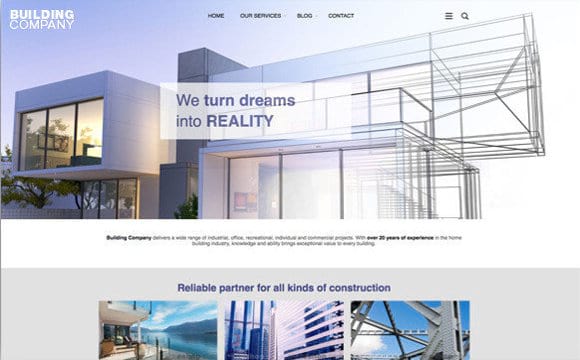 web stránka pre stavebnú firmu