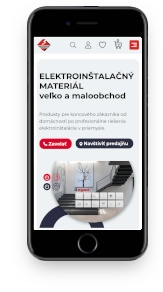 ClickEshop reference - mobilná verze elektroinstalační materiál od A do Z