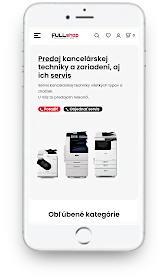 ClickEshop reference - mobilní verze Nabídka kancelářské techniky a zařízení