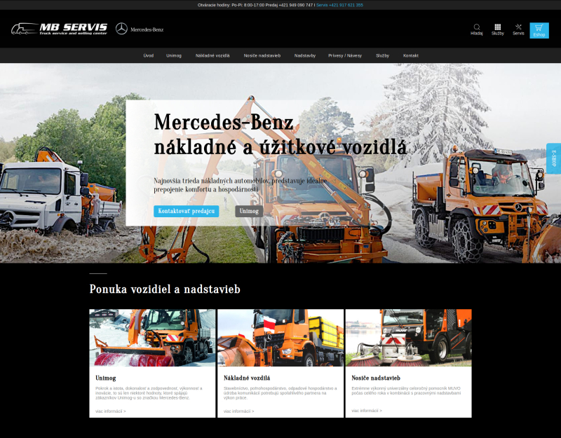ClickEshop reference - stránka s internetovým obchodem s originálním příslušenstvím Mercedes-Benz