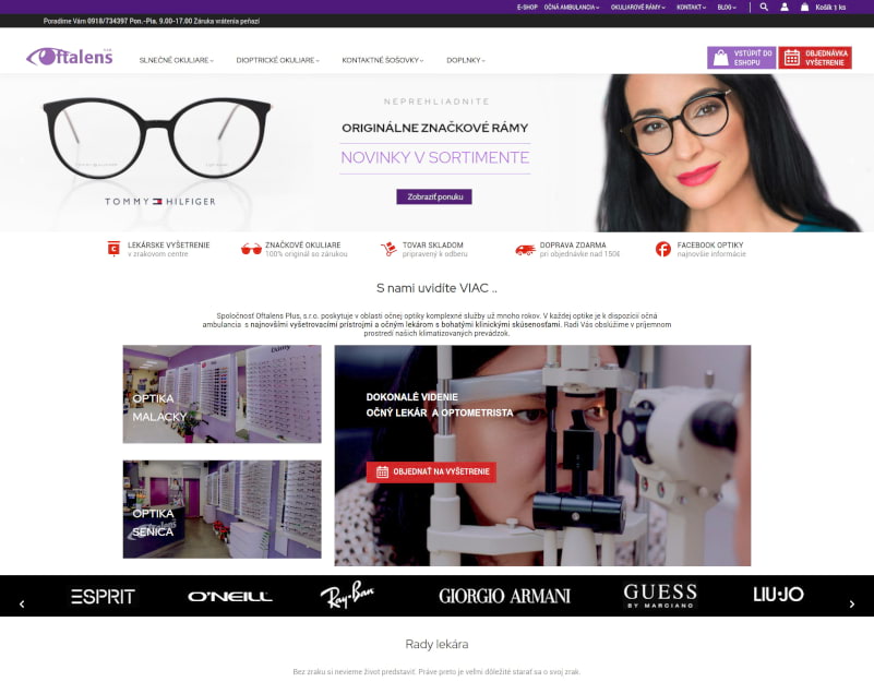 ClickEshop reference - oční optika, prodej brýlí a jejich doplňků