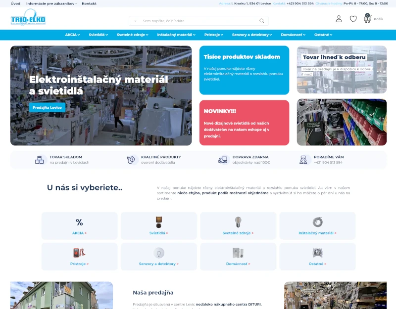 ClickEshop reference - Elektroinstalační materiál a svítidla